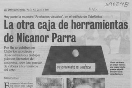 La otra caja de herramientas de Nicanor Parra  [artículo] Rodrigo Castillo