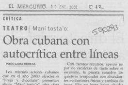 Obra cubana con autocrítica entre líneas
