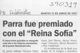 Parra fue premiado con el "Reina Sofía"  [artículo]