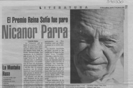 El Premio Reina Sofía fue para Nicanor parra  [artículo] Leopoldo Muñoz