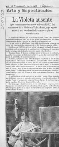 La Violeta ausente  [artículo]