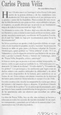 Carlos Pezoa Véliz  [artículo] Juan Gabriel Araya G.