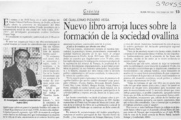 Nuevo libro arroja luces sobre la formación de la sociedad ovallina  [artículo]