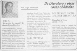 De literatura y otras cosas olvidadas  [artículo] Jorge Sandoval
