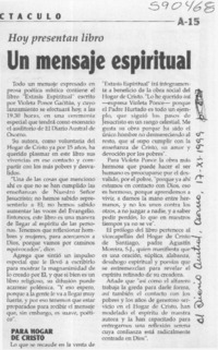 Un mensaje espiritual  [artículo]