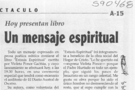 Un mensaje espiritual  [artículo]