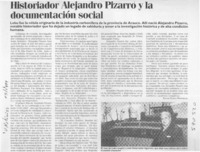 Historiador Alejandro Pizarro y la documentación social  [artículo] Ronnie Muñoz Martineaux