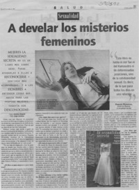 A develar los misterios femeninos  [artículo] Carolina Salgado