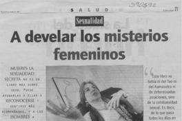 A develar los misterios femeninos  [artículo] Carolina Salgado