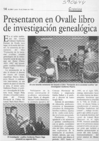Presentaron en Ovalle libro de investigación genealógica  [artículo]