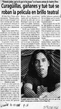 Curagüillas, gañanes y tué tué se roban la película en brillo teatral  [artículo]