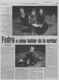Fedra o cómo hablar de la verdad  [artículo] Marcela Fuentealba