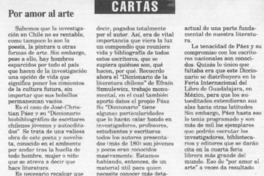 Por amor al arte  [artículo] Bernardo Chandía