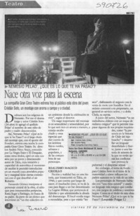 Nace otra voz para la escena  [artículo] Leopoldo Pulgar I.