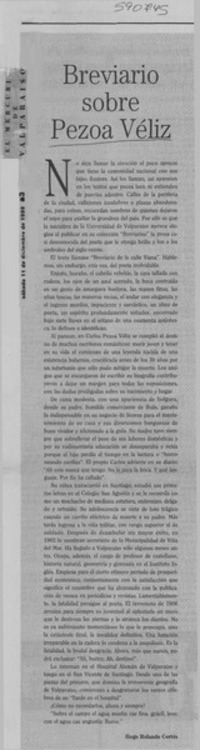 Breviario sobre Pezoa Véliz