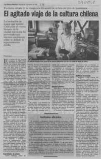 El agitado viaje de la cultura chilena  [artículo] Marietta Santí