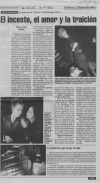 El incesto, el amor y la traición  [artículo] Rigoberto Carvajal