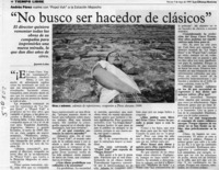 "No busco ser hacedor de clásicos"  [artículo] Jazmín Lolas