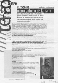 El taco de Marco Antonio de la Parra  [artículo] Alejandra Costamagna