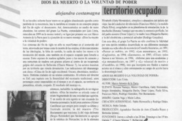 Dios ha muerto o la voluntad de poder  [artículo] Alejandra Costamagna