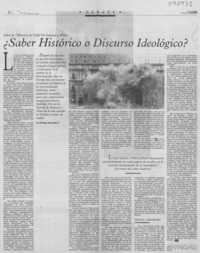 ¿Saber histórico o discurso ideológico?