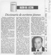 Diccionario de escritores jóvenes  [artículo] Jaime Gómez Rogers (Jonás)