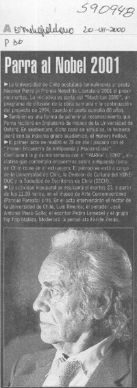 Parra al Nobel 2001  [artículo]