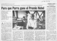 Para que Parra gane el Premio Nobel  [artículo] Rodrigo Castillo
