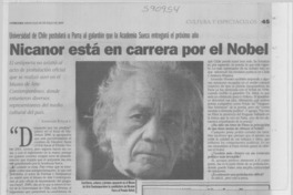 Nicanor está en carrera por el Nobel