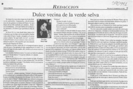 Dulce vecina de la verde selva  [artículo] Sara Vial