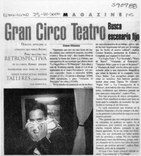Gran circo teatro busca escenario fijo  [artículo] Ximena Villanueva