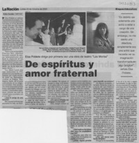 De espíritus y amor fraternal  [artículo] Andrea González
