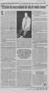 "Existe la necesidad de decir más cosas"  [artículo] A. M.
