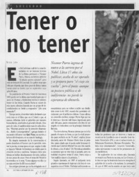 Tener o no tener  [artículo] Sonia Lira
