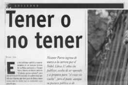 Tener o no tener  [artículo] Sonia Lira