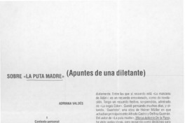 Sobre "La puta madre"  [artículo] Adriana Valdés