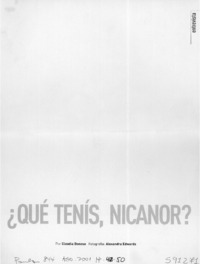 ¿Qué tenís, Nicanor?  [artículo] Claudia Donoso