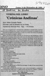 "Crónicas Andinas"  [artículo] Luz Gatica Guzmán