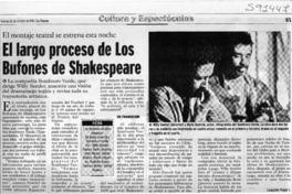 El largo proceso de Los bufones de Shakespeare  [artículo] Leopoldo Pulgar I.
