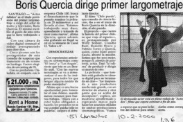 Boris Quercia dirige primer largometraje  [artículo]