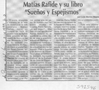 Matías Rafide y su libro "Sueños y espejismos"  [artículo] Luis Merino Reyes