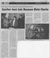 Escritor José Luis Rosasco dictó charla  [artículo]