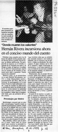 Hernán Rivera incursiona ahora en el conciso mundo del cuento  [artículo]