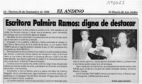 Escritora Palmira Ramos, digna de destacar  [artículo] Anibal López Saavedra