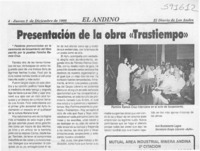 Presentación de la obra "Trastiempo"  [artículo] Ana Bustamante Lagos