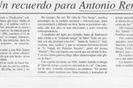 Un recuerdo para Antonio Rendic  [artículo]