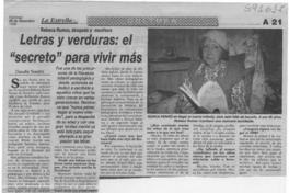 Letras y verduras, el "secreto" para vivir más  [artículo] Claudia Tosetti