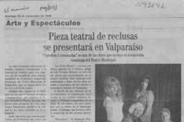 Pieza teatral de reclusas se presentará en Valparaíso  [artículo]