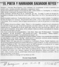 El poeta y narrador Salvador Reyes  [artículo] José Vargas Badilla