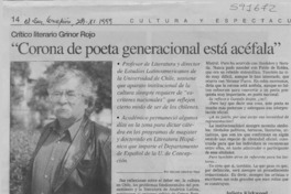 "Corona de poeta generacional está acéfala"  [artículo] Marcelo Sánchez Rojel